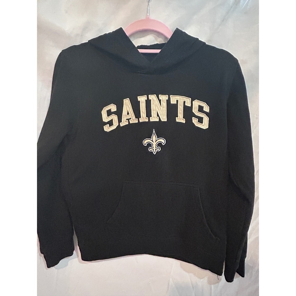 NFL New Orleans Saints Youth Black Hoodie Pullover Fleece L 14-16 NFL Apparelβ